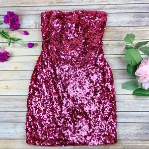 Aidan Mattox | Hot Pink Sequin Mini